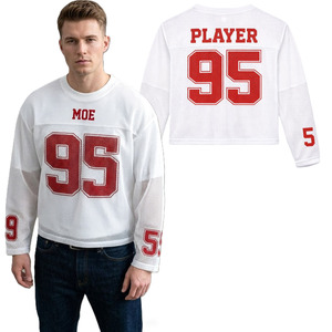 Camiseta de Fútbol Americano de Manga Larga, Transpirable, de Poliéster, Uniforme de Equipo, Fabricante de Etiqueta Privada OEM Personalizada - Product Image 1