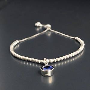 Bracelet à breloques en argent sterling avec pierre de naissance Tanzanite (décembre) – Cadeau pour femme - Product Image 4