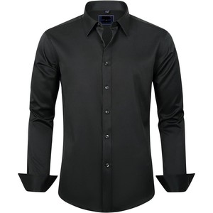 Camisa de Vestir Oficial con Logotipo Personalizado, Color Sólido, Alta Calidad, Cuello con un Solo Botón, Transpirable, Bajo Precio, Sin Arrugas, 100% Algodón Satinado - Product Image 3