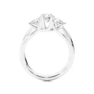 Bague en or 18 carats avec diamant rond taillé, 3 diamants, 1,39 carat, diamant cultivé en laboratoire pour femmes, certifié VS1 - Product Image 4