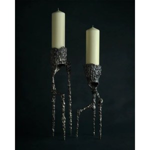 Handmade Iron Candlestick Holder Set Unique Tree Bark Design Home Decoration Metal <b>Candle</b> Holders <b>Wedding</b> & Parties Decoration - Product Image 1