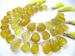 Perles de chalcédoine naturelle en forme de cœur, 15 à 20 mm, lisses et simples, vendues par brin de 8 pouces de long, pierres précieuses jaunes. - Product Image 2
