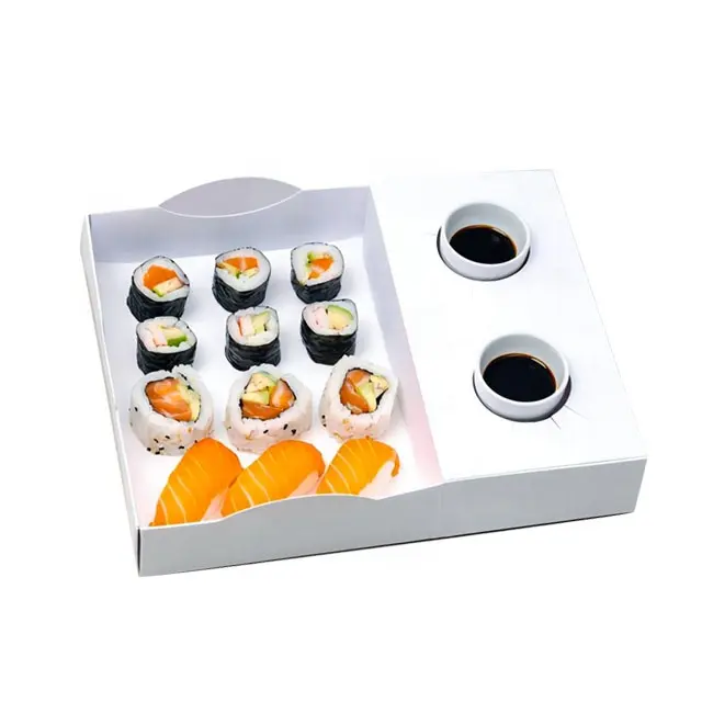 Cibo per alimenti pieghevole scatola di carta kraft porta via contenitore cibo scatola di imballaggio per sushi tazza di caffè sandwich imballaggio