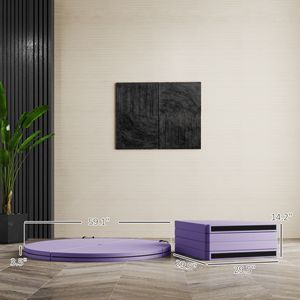 Tappetino Pieghevole Viola per Allenamento di Danza ed Esercizi, Imbottitura per Pole Dance con Maniglie per il Trasporto e Schiuma EPE - Product Image 2