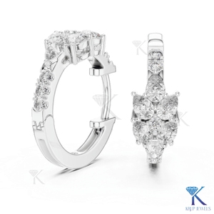 Pendientes de Aro con Diamantes Cultivados en Laboratorio CVD de Corte Brillante de KRUP JEWELS, Oro Sólido 100%, Certificados por IGI, Joyería Nupcial de Lujo - Product Image 5