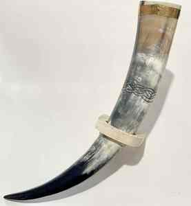 Al malik หัตถกรรมไวกิ้งขนาดใหญ่ทำด้วยมือถ้วยดื่มโลหะแท้พร้อมขาตั้งสำหรับบาร์คลับ - Product Image 2