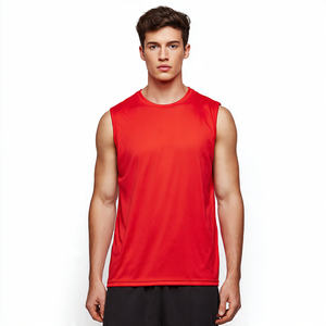 Camisetas Deportivas sin Mangas con Cuello Redondo para Hombre, 100% Poliéster, Camiseta Deportiva con Cuello Redondo para Gimnasio, Camiseta sin Mangas Ajustada para Hombre - Product Image 3