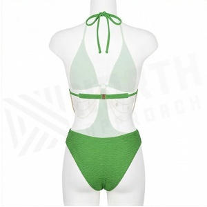 Ensemble de yoga 2 pièces imprimé papillon bleu avec finition dorée, body à col en V profond et jupe portefeuille longueur genou - Product Image 4