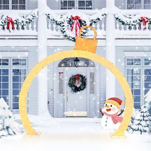 10.5 Feet Inflatable Christmas Arch with White LED Lights for Outdoor Holiday Yard Decorations - Product Image 4