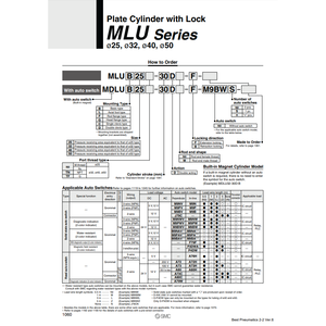 แผ่นสูบนิวเมติกส์ SMC พร้อมชิ้นส่วนล็อค MDLUD50-125DM-B นิวเมติก - Product Image 2