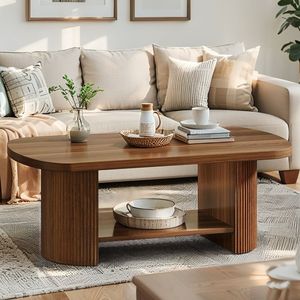 Table basse en bois traditionnelle faite à la main, avec une veine de bois riche et une construction artisanale durable - Product Image 5