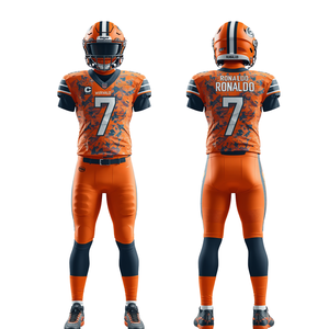 ชุดยูนิฟอร์มอเมริกันฟุตบอลแบบมืออาชีพสำหรับทุกเพศ  ปักลายแบบ Tackle Twill  แบบ Sublimated  เสื้อเจอร์ซีย์ทีมฟุตบอล โพลีเอสเตอร์ 100% ป้องกันรังสียูวี - Product Image 4