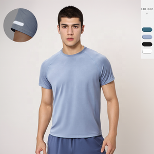 เสื้อยืดคอกลมแขนสั้นสำหรับผู้ชายเสื้อยืดวิ่งออกกำลังกายผ้าสแปนเด็กซ์10% โพลีเอสเตอร์90% ออกแบบโลโก้ได้ตามต้องการ - Product Image 2