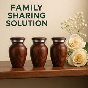 โกศเก็บอัฐิขนาดเล็กสำหรับเถ้ากระดูกมนุษย์ รูปทรงไม้เชอร์รี่ โกศจิ๋วทำมือสำหรับแชร์ ทำจากอะลูมิเนียมหล่อรีไซเคิล - Product Image 4