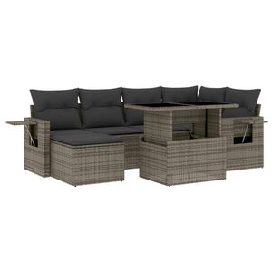 Conjunto de Sofás de Jardín de Ratán PE Gris Oscuro Modular Grande, Cómodo y Elegante - Product Image 2