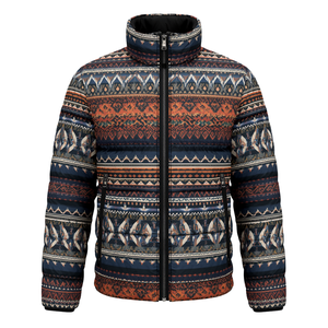 Men Tribal <b>Pattern</b> Puffer <b>Jacket</b> - Product Image 3