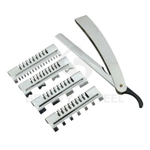 Rasoir de coiffure professionnel en acier inoxydable de qualité supérieure avec quatre guides de texturation – Outil de dégradé lisse - Product Image 3