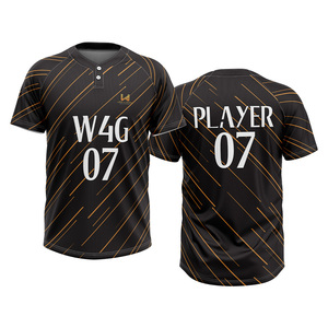 Camiseta de Béisbol Negra Personalizable con Número de Jugador, Impresión Sublimada, Absorbe la Humedad, Corte Regular para Hombre, Manga Corta, Ropa de Equipo - Product Image 4