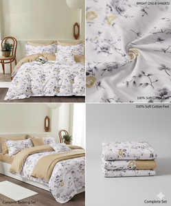 Parure de lit King Size moderne et élégante en microfibre polyester 400TC, avec drap plat, drap-housse et 2 taies d'oreiller - Product Image 3