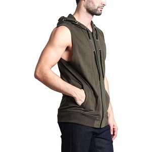 เสื้อฮู้ดแขนกุดสำหรับออกกำลังกายผู้ชาย ผ้าฝ้าย 100% แบบเรียบง่าย เป็นมิตรกับสิ่งแวดล้อม มีกระเป๋าเสื้อ เหมาะสำหรับฤดูหนาว - Product Image 6