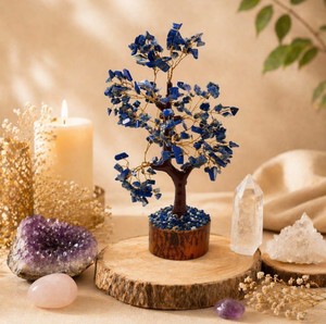ALIF 300 Chips Árbol de la Fortuna de Lapislázuli Natural Hecho a Mano con Gemas, Decoración para el Hogar, Meditación, Reiki, Regalo, Venta al por Mayor, Gujarat - Product Image 5