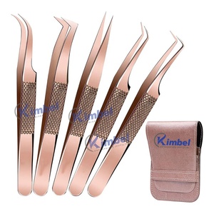 Pince à épiler d'extension de cils diamantée personnalisée Pointe en fibre de haute qualité avec étui de voyage - Product Image 4