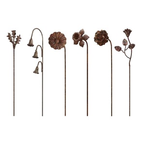 Piquet de jardin classique en métal effet soleil éclatant, motif floral, pour décoration extérieure - Product Image 1