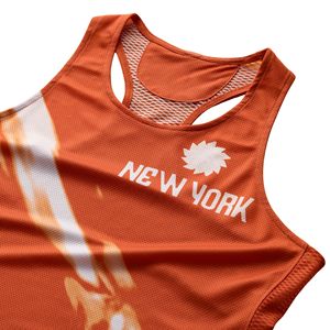 Low Price Custom Team Name Sublimated Knitted Marathon Sleeveless Singlet Crew Neck Polyester Mesh <b>Running</b> Tank Tops High - Product Image 2