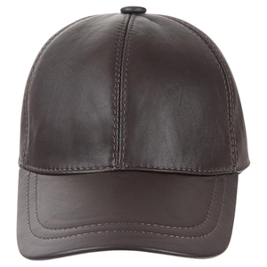 2026 Comfortable Premium Quality Fashionable Durable Streetwear Custom Logo Genuine Leather Baseball Cap for Men and Women - Product Image 1