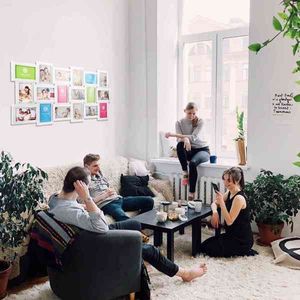White 18-Picture Collage <b>Frame</b> Kit 4\" X 6\" Glass Protection Display with Wall Mounting for <b>Gallery</b> Home Decor & Photo Display - Product Image 4