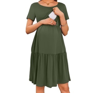 SUIS SPORTS Vestidos de Maternidad Cómodos al por Mayor para Mujeres Embarazadas, Ropa de Lactancia Elástica y Transpirable - Product Image 1