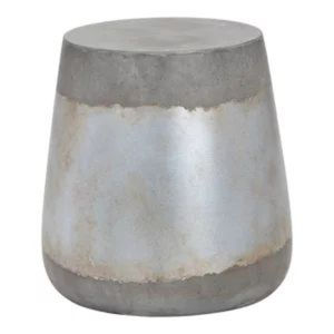 Taburete auxiliar clásico de metal para almacenamiento, hecho a mano en hierro con acabado plateado antiguo y martillado a mano, para sala de estar y dormitorio - Product Image 4