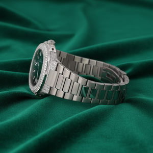 Reloj Automático de Lujo con Incrustaciones de Moissanita, Esfera Negra de Acero Inoxidable, Estilo Diamante, Resistente al Agua, para Hombre y Mujer - Product Image 4