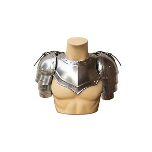 Auténtico conjunto de gorgeta y hombreras de acero templado medieval, armadura de caballero hecha a mano para cosplay, disfraz, recreación histórica, armadura para el cuello. - Product Image 3