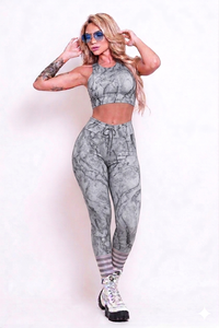 Conjunto de Yoga para Mujer, de la Mejor Calidad, Texturizado, con Costuras Sólidas, Estampado Digital, 2 Piezas, Transpirable, Cintura Alta - Product Image 3