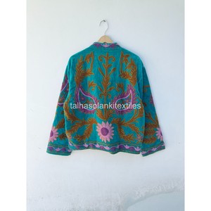 Wholsale Suzani <b>Velvet</b> <b>Jacket</b> Handmade Floral Embroidery <b>Jacket</b> Boho Hippie <b>Jacket</b> Inside Cotton Iining <b>Jacket</b> Winter <b>Jacket</b> - Product Image 5