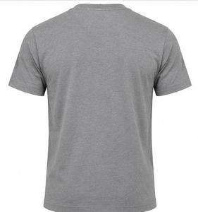 T-shirt gris à manches courtes et col rond pour homme, coupe classique, couleur unie, 100 % coton jersey tricoté, design uni, respirant à l'avant - Product Image 3