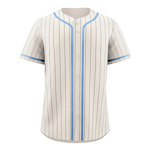 Custom <b>Red</b> Striped Baseball Jersey Men's Short Sleeve Button Front Moisture Wicking Polyester Adult Sport Apparel - Product Image 3