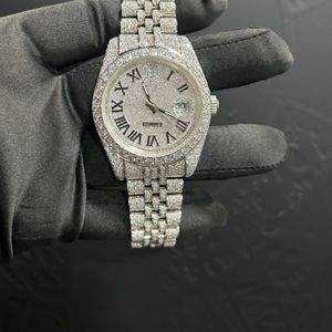 Reloj de Diamantes Incoloros Cultivados en Laboratorio de Alta Calidad, Automático, Mecánico, Estilo Ejecutivo, Oro Blanco, 20 mm, Estilo Hip Hop, con Incrustaciones de Diamantes DEF - Product Image 1