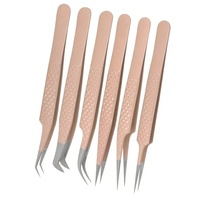 Pince à épiler professionnelle de précision en acier inoxydable durable, manche blanc, pointe dorée, lisse et pointue, logo personnalisé, pour volume et cils artificiels
