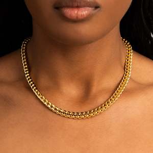 Yellow Gold <b>Rope</b> <b>Chain</b> Necklace 24K Plated Classic Style Unisex Everyday Wear - Product Image 5