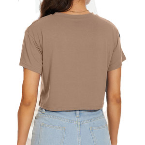 เสื้อครอปท็อปผู้หญิง ผ้าคอตตอนผสม ทรงหลวม ระบายอากาศได้ดี  รับสกรีนโลโก้ - Product Image 2