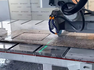 Scie à pont CNC 4 axes pour la découpe de <span class=keywords><strong>pierre</strong></span>, machine à polir le granit, découpeuse de marbre, découpeuse de dalles, marque GANGER, 25KW 380V, broche séparée - Product Image 4