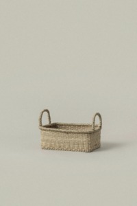 Set of 2 seagrass <b>baskets</b> with sturdy handles Handmade <b>Storage</b> <b>Basket</b> Wholesale eco-friendly Made in Viet Nam - Product Image 3