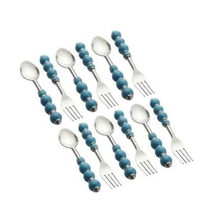 Ensemble de couverts élégants en acier inoxydable poli miroir avec manche en résine design pour la maison et l'hôtel - Product Image 4