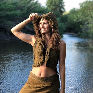 Chaleco Boho sin Mangas con Capucha, Ligero y de Algodón Suave, con Estilo Étnico Tribal para el Verano y Viajes - Product Image 1