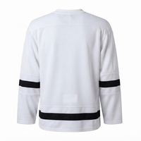 Maillot de hockey pour homme à manches longues en maille respirante, col rond, coupe classique, couleur unie, vêtements de sport