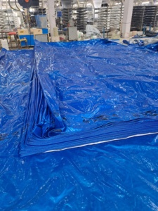 Bâche PE imperméable de haute qualité, bleue, pour extérieur, enduite, double face, résistante aux déchirures, pour camions et couvertures de cargaison - Product Image 6