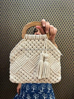 Sac à bandoulière en macramé tricoté à la main personnalisé en gros Sac à main tendance pour femme pas cher