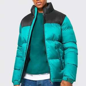 Top Selling Winter Men's Puffer Jacket Canvas 100% Cotton Filling Lightweight Breathable Custom Printing Front Stand Collar - Product Image 4